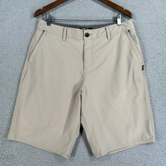 Oneill Hybrid Polyester Stretch Lightweight Beige Tan Sports Shorts Mens Size 34 - Picture 1 of 13